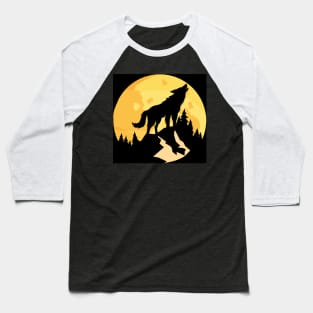 moon wolf howling Baseball T-Shirt